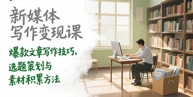 （15345期）新媒体写作变现课，爆款文章写作技巧，选题策划与素材积累方法-辰风资源站