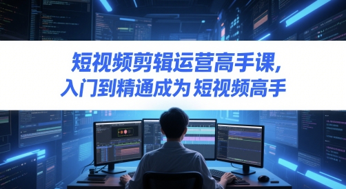 短视频剪辑运营高手课，入门到精通成为短视频高手-辰风资源站