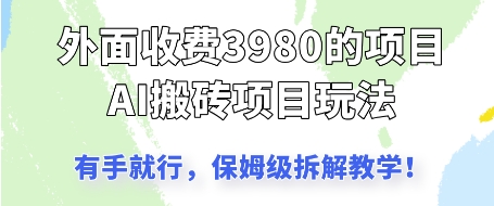 外面收3980的AI搬砖项目，保姆级拆解教学-辰风资源站
