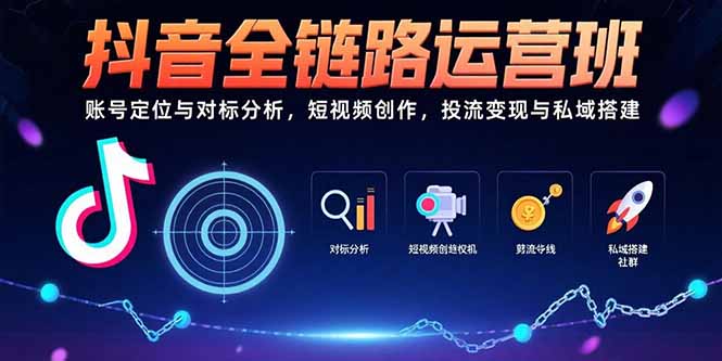 （15525期）抖音全链路运营班：账号定位与对标分析，短视频创作，投流变现与私域搭建-辰风资源站