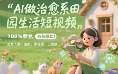 AI做治愈系田园生活短视频，100%原创，条条爆款，无脑矩阵， 适合小白-辰风资源站