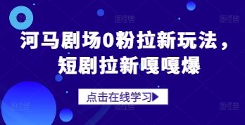 河马剧场0粉拉新玩法，短剧拉新嘎嘎爆-辰风资源站