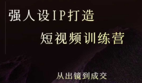 强人设ip打造课，8月​最新5天短视频ip训练营，从出镜到成交-辰风资源站