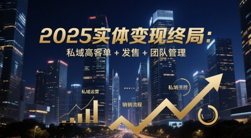 2025实体变现终局：私域高客单+发售+团队管理-辰风资源站