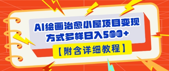 AI绘画治愈小屋项目，变现方式多样，小白也能操作(附详细教程)-辰风资源站