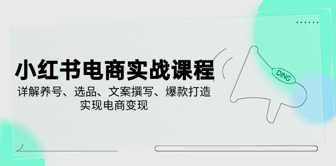 （14549期）小红书电商实战课程，详解养号、选品、文案撰写、爆款打造，实现电商变现-慕云辰风博客