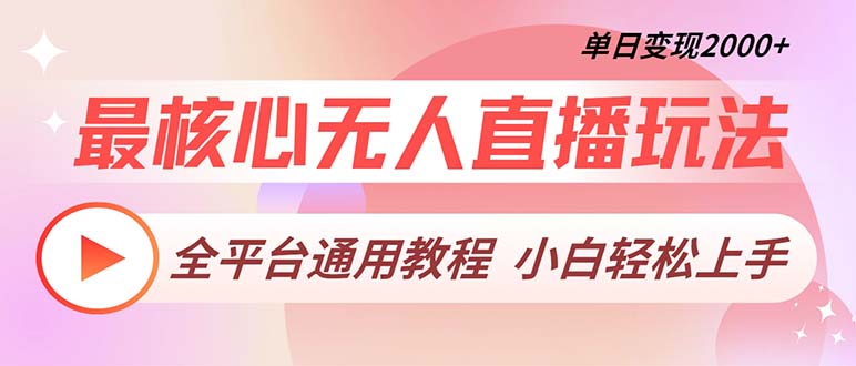 （13221期）最核心无人直播玩法，全平台通用教程，单日变现2000+-慕云辰风博客