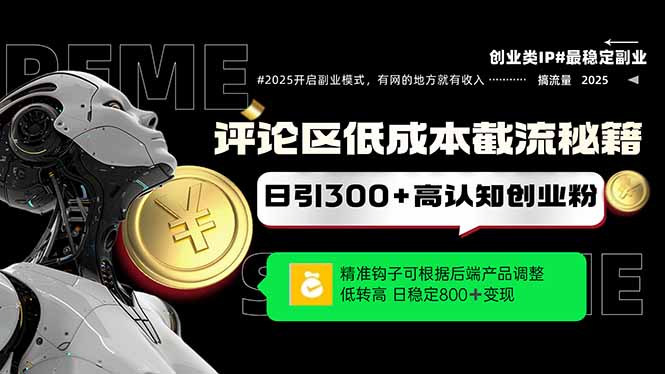（14779期）评论区低成本引流秘籍，精准钩子直击用户，单账号日增300+创业粉，日稳…-辰风资源站