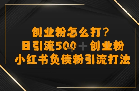 创业粉怎么打？小红书负债粉引流打粉，日引流500+精准创业粉-辰风资源站