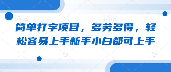 简单打字项目，多劳多得，轻松容易上手新手小白都可上手-慕云辰风博客