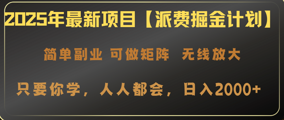 （14518期）2025年最新项目【派费掘金计划】操作简单，日入2000+-辰风资源站