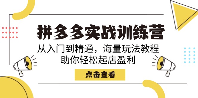 （14392期）拼多多实战训练营，从入门到精通，海量玩法教程，助你轻松起店盈利-慕云辰风博客