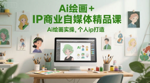 Ai绘画+IP商业自媒体精品课，Ai绘画实操，个人ip打造-辰风资源站
