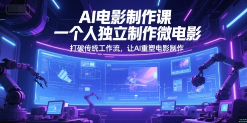 AI电影制作课，一个人独立制作微电影，打破传统工作流，让AI重塑电影制作-辰风资源站
