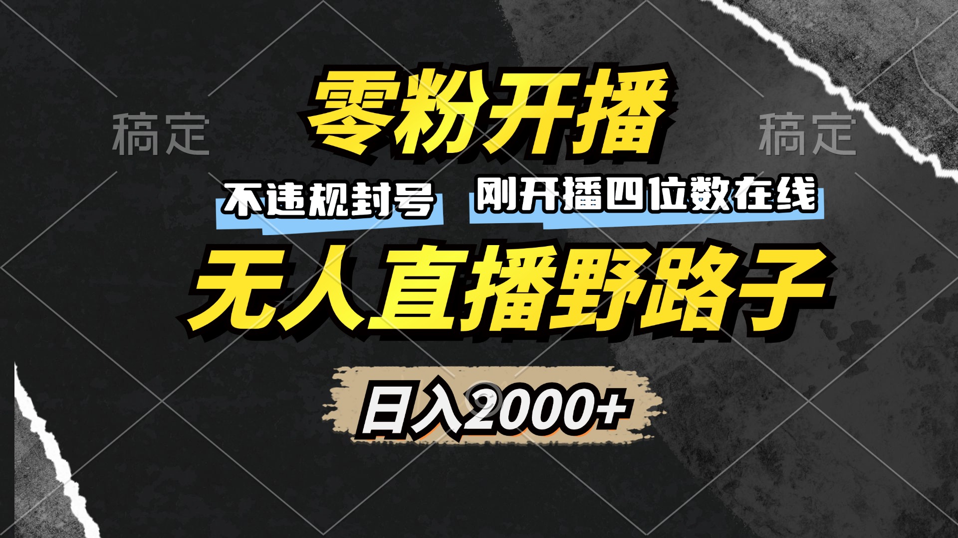 （13292期）零粉开播，无人直播野路子，日入2000+，不违规封号，躺赚收益！-慕云辰风博客