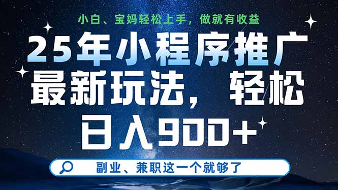 （14386期）25年小程序推广最新玩法，轻松日入900+，副业、兼职这一个就够了-辰风资源站