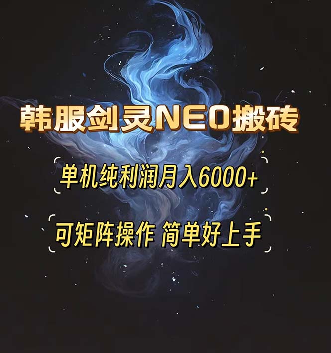 （13435期）韩服剑灵NEO搬砖攻略，单机纯利润月入6000+ 可矩阵操作，简单好上手。-慕云辰风博客