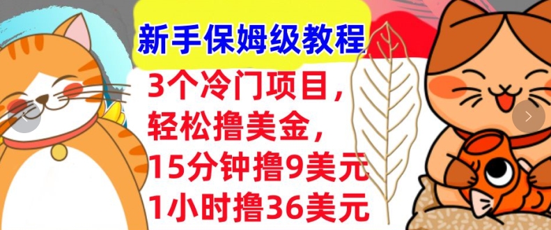 3个冷门项目，轻松撸美刀，1小时撸36刀，新手保姆级教程-慕云辰风博客