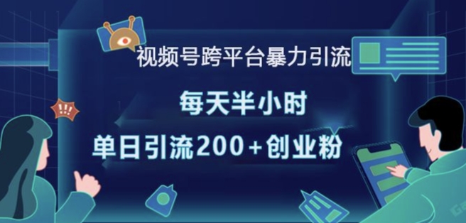 视频号跨平台暴力引流，每天半小时，单日引流200+精准创业粉-慕云辰风博客