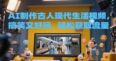 AI制作古人现代生活视频，搞笑又好玩，轻松获取流量-辰风资源站