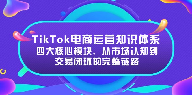 （15065期）TikTok电商运营知识体系：四大核心模块，从市场认知到交易闭环的完整链路-辰风资源站