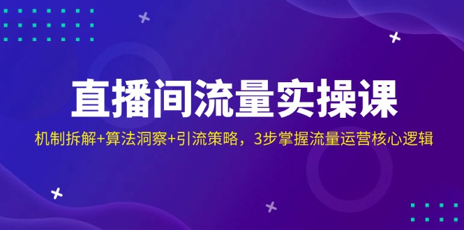 （14122期）直播间流量实操课：机制拆解+算法洞察+引流策略，3步掌握流量运营核心逻辑-慕云辰风博客