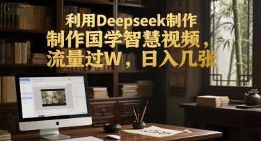 利用Deepseek制作国学智慧视频，流量过W，日入几张-辰风资源站