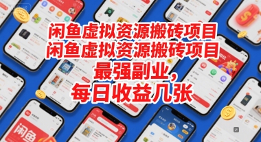 闲鱼虚拟资源搬砖项目，最强副业，每日收益几张-辰风资源站