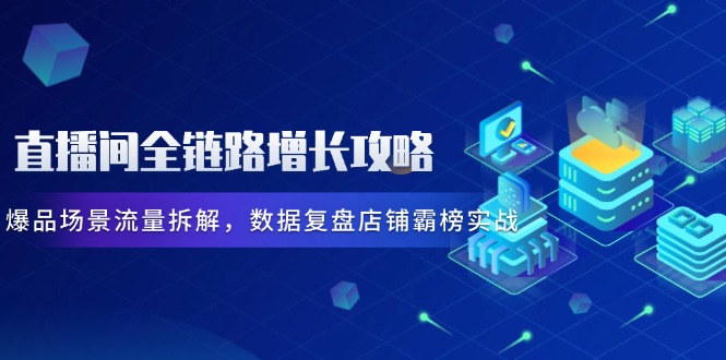 （14721期）直播间全链路增长攻略，爆品场景流量拆解，数据复盘店铺霸榜实战-辰风资源站