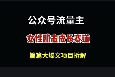 公众号女性励志赛道，万次阅读收益100+-辰风资源站