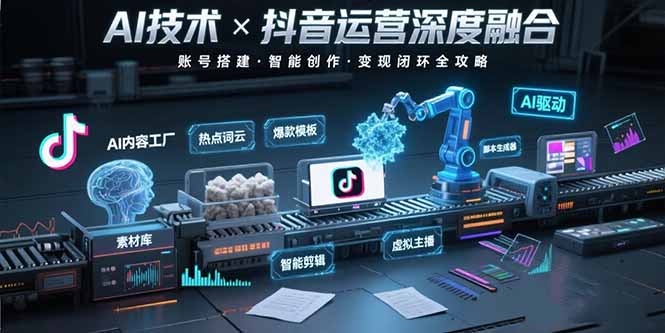 （15630期）AI技术与抖音运营的深度融合应用：涵盖账号搭建、内容创作、收益变现等-辰风资源站