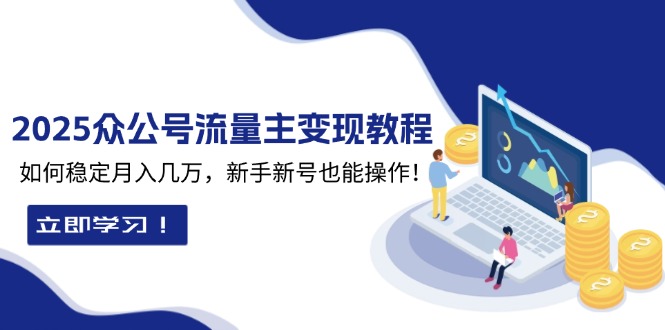 （13853期）2025众公号流量主变现教程：如何稳定月入几万，新手新号也能操作-辰风资源站