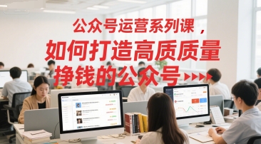 公众号运营系列课，如何打造高质量挣钱的公众号-辰风资源站