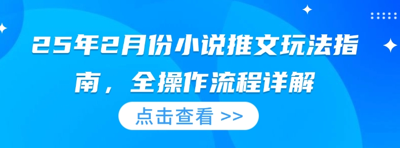 25年2月份小说推文玩法指南，全操作流程详解-慕云辰风博客