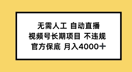 无需人工自动直播，视频号长期项目不违规，官方保底月入4000左右-慕云辰风博客