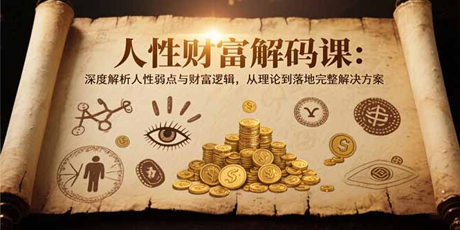 （15434期）人性财富解码课6.0：深度解析人性弱点与财富逻辑，理论到落地完整解决方案-辰风资源站