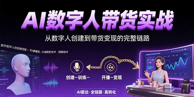 （15547期）AI数字人+带货实战：从数字人创建到带货变现的完整链路-辰风资源站