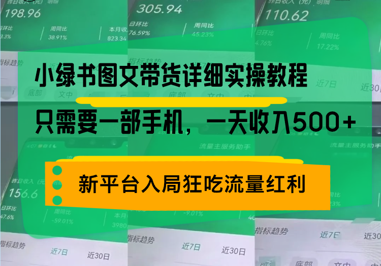 （13509期）小绿书图文带货详细实操教程，只需要一部手机，一天收入500+，轻松变现-慕云辰风博客