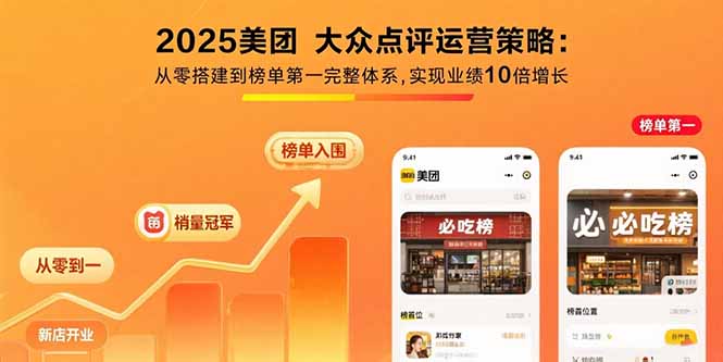 （15602期）2025美团 大众点评运营策略:从零搭建到榜单第一完整体系,实现业绩10倍增长-辰风资源站