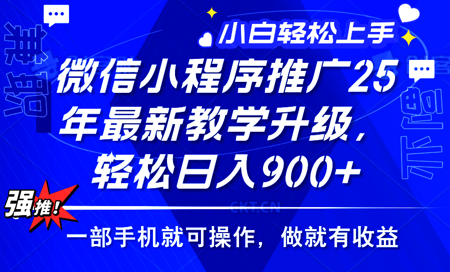 （14084期）2025年微信小程序推广，最新教学升级，轻松日入900+，小白宝妈轻松上手…-慕云辰风博客