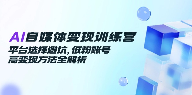 （14966期）AI自媒体变现训练营，平台选择避坑，低粉账号高变现方法全解析-辰风资源站