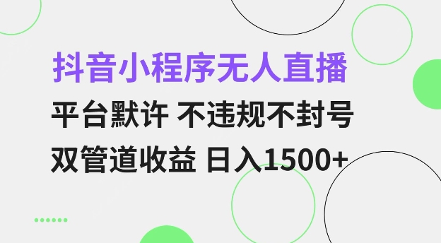 抖音小程序无人直播 平台默许 不违规不封号 双管道收益 日入多张 小白也能轻松操作【揭秘】-慕云辰风博客