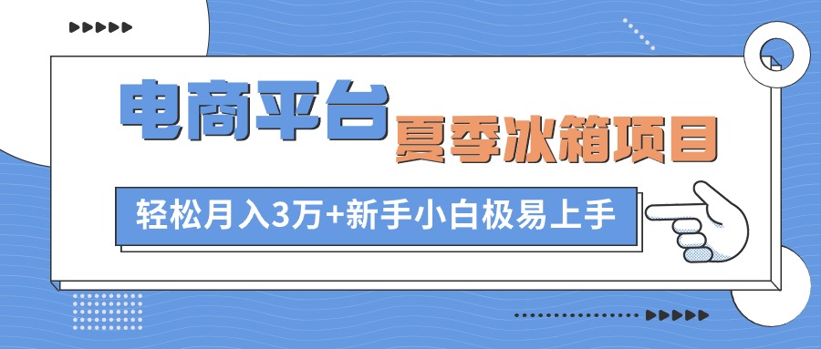 电商平台冰箱项目，项目门槛低，0成本投入，小白轻松上手-慕云辰风博客