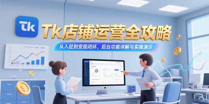 （15345期）Tk店铺运营全攻略，从入驻到变现闭环，后台功能详解与实操演示-辰风资源站