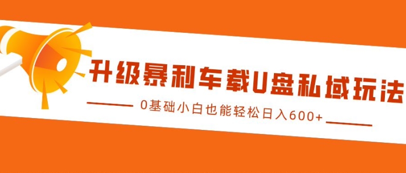 升级暴利车载U盘私域玩法，0基础小白也能轻松日入多张【揭秘】-慕云辰风博客