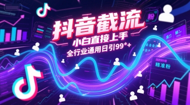 抖音截流，小白直接上手，全行业通用日引99+精准粉【揭秘】-辰风资源站