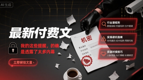 最新付费文：我的这些提醒，的确是透露了太多内幕-辰风资源站