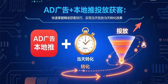 （15637期）AD广告+本地推投放获客：快速掌握精准获客技巧，实现当天投放当天转化效果-辰风资源站
