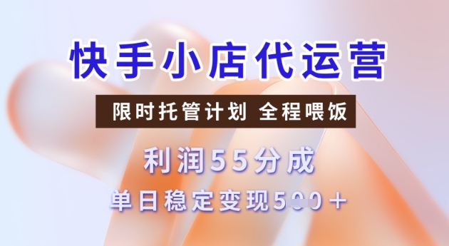 快手小店代运营3.0，模式新升级，收益55分，稳定单日5张【揭秘】-慕云辰风博客