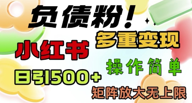 2月最新小红书日引500+负债粉，多重变现轻松过W，矩阵放大无上限-慕云辰风博客